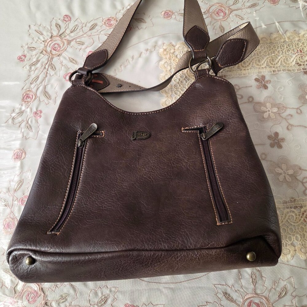 Justine Boho Brown Leather Purse - Picture 5 of 15